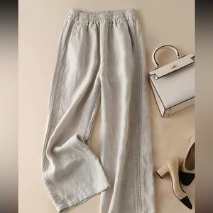 Wide Leg Pants, Elastic Waist Loose Casual Pants For Spring & Summer, Women's